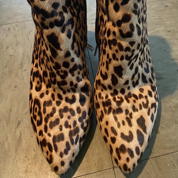 Sam Edelman Animal Print Leopard Cheetah Chunky Heel Boots - Picture 1 of 6